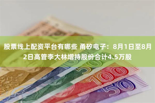 股票线上配资平台有哪些 甬矽电子：8月1日至8月2日高管李大林增持股份合计4.5万股