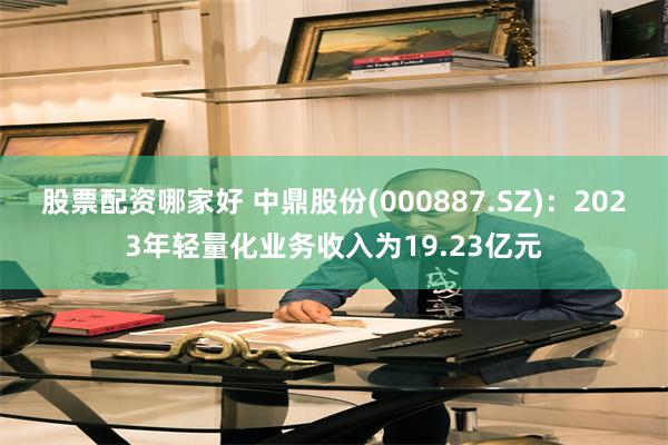 股票配资哪家好 中鼎股份(000887.SZ)：2023年轻量化业务收入为19.23亿元